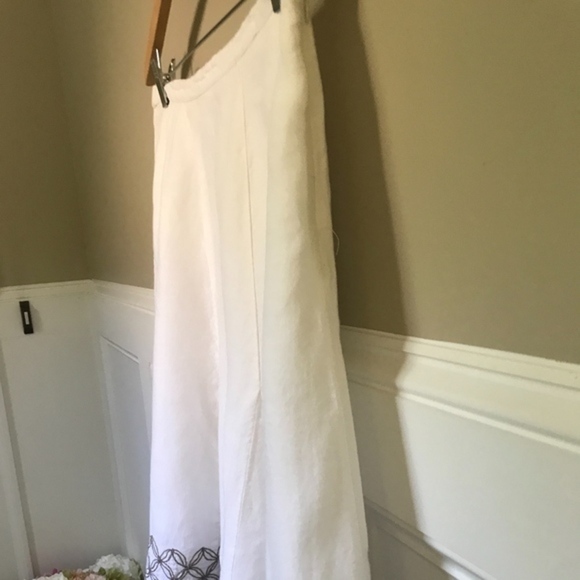 Chico's Ivory and Taup Linen A-Line Skirt Medium - Picture 3 of 6